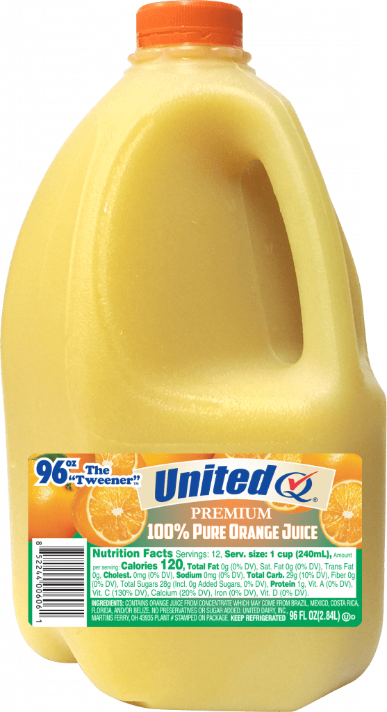 UNITED DAIRY 100% Pure Orange Juice 1 GAL PLASTIC JUG